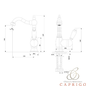 Cмеситель для раковины Caprigo ADRIA-UNO BLACK EDITION 02M-524-crm хром купить в интернет-магазине сантехники Sanbest