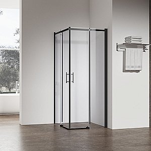 Душевой уголок Veconi Rovigo RV50B-100100-01-C8 100х100 стекло прозрачное/профиль черный матовый купить в интернет-магазине Sanbest