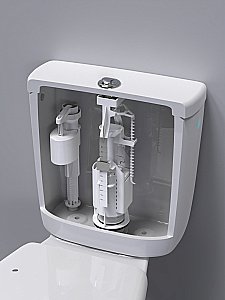 Смывное устройство для унитаза BERGES Eko 23 030623 двухкнопочный, нижний клапан купить в интернет-магазине сантехники Sanbest