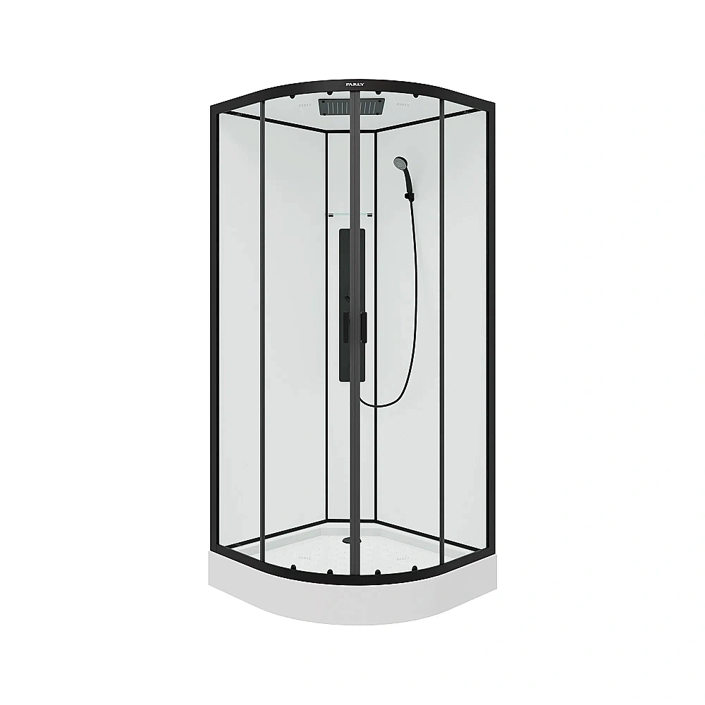 Душевая кабина Parly AMI 90х90 стекло прозрачное/профиль черный купить в интернет-магазине Sanbest