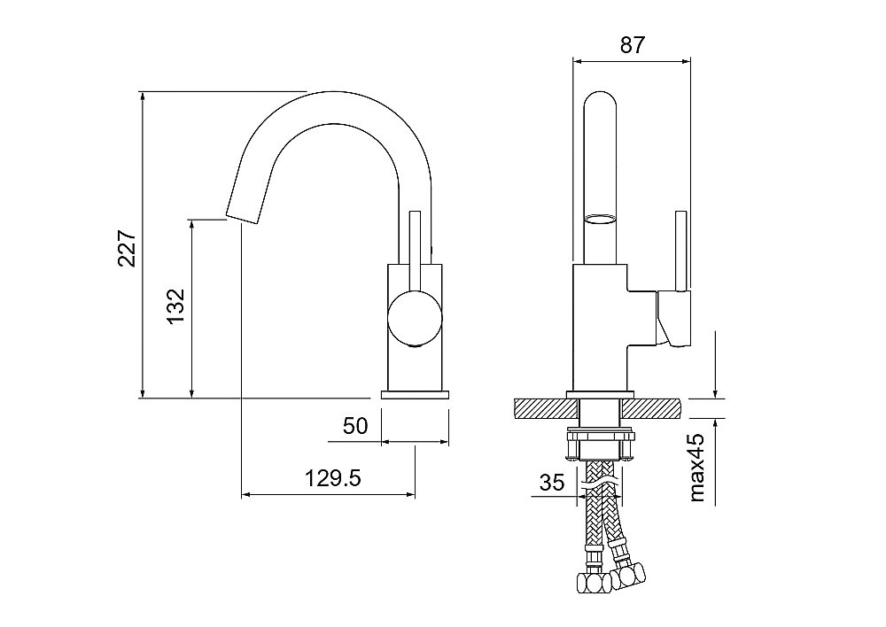 Смеситель для раковины Европа AQ1307CR хром, без донного клапана купить в интернет-магазине сантехники Sanbest