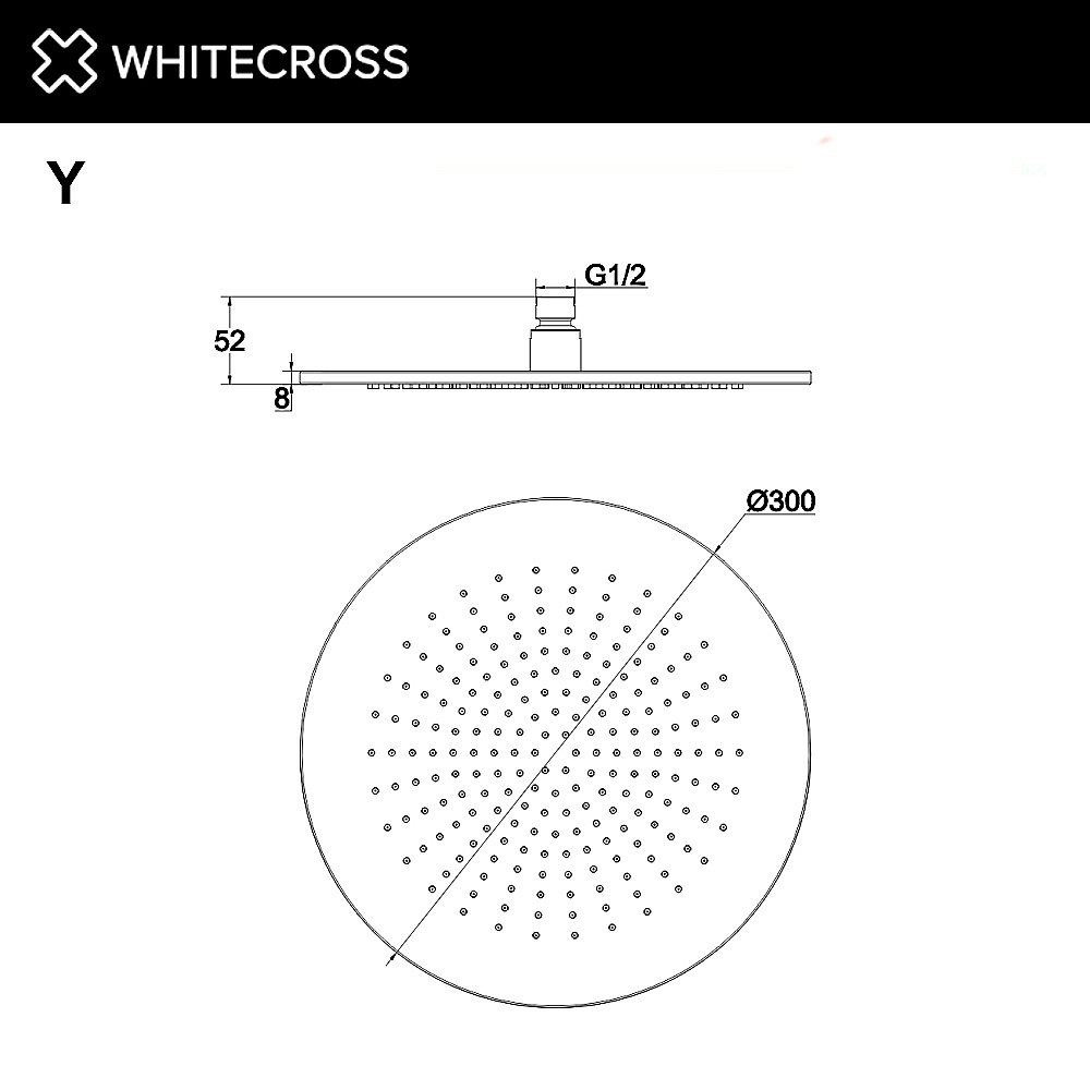 Верхний душ WhiteCross Y 30 Y1300BL черный купить в интернет-магазине сантехники Sanbest