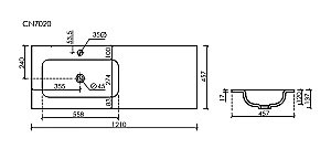 Раковина накладная мебельная Ceramica Nova Grace CN7020/CN7021 белый купить в интернет-магазине Sanbest