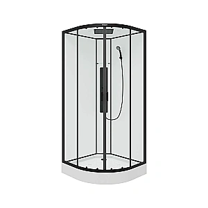 Душевая кабина Parly AMI 90х90 стекло прозрачное/профиль черный купить в интернет-магазине Sanbest