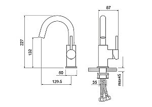 Смеситель для раковины Европа AQ1307CR хром, без донного клапана купить в интернет-магазине сантехники Sanbest