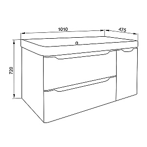 Тумба с раковиной Azario Lotos 100/2 CS00093902 белая для ванной в интернет-магазине Sanbest