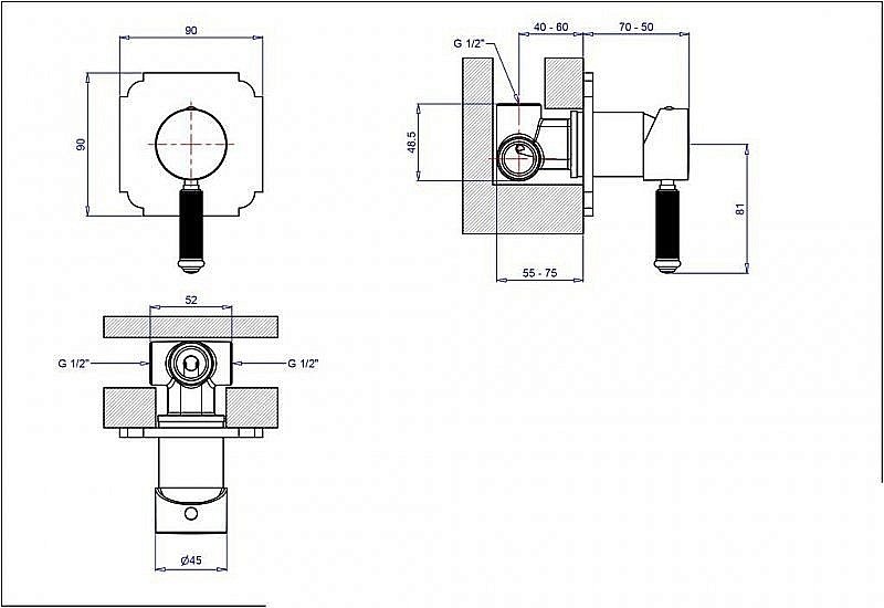 Смеситель для душа Cezares OLIMP-DIM2-02-L бронза купить в интернет-магазине сантехники Sanbest