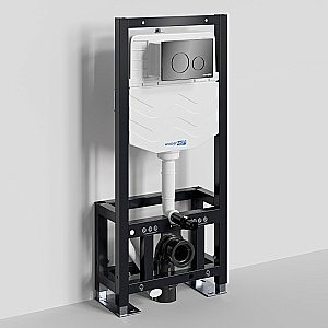 Инсталляция для унитаза WasserKraft Dill 61TLT.010.ME.PB02 с черной глянцевой кнопкой купить в интернет-магазине сантехники Sanbest