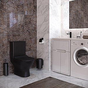 Унитаз напольный Taliente Arte AR35045 Nero безободковый, с бачком, с крышкой микролифт, черный матовый купить в интернет-магазине Sanbest