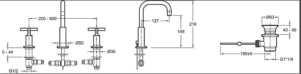 Cмеситель для раковины Jacob Delafon PURIST E144063-CP купить в интернет-магазине сантехники Sanbest