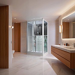 Душевая кабина Loranto Selak CS 129 90х150 прозрачное стекло/профиль белый купить в интернет-магазине Sanbest