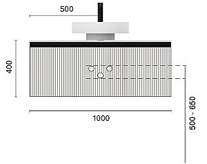 Тумба с раковиной и столешницей Armadi Art QUATRO 1 100 DAPHNE/профиль ANTHRACITE для ванной в интернет-магазине Sanbest