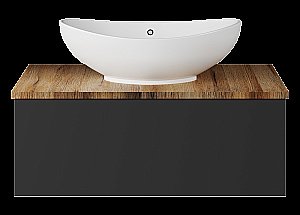 Тумба с раковиной Misty Ива - 80 П-Ива-01080-481Я графит/дуб вотан для ванной в интернет-магазине Sanbest