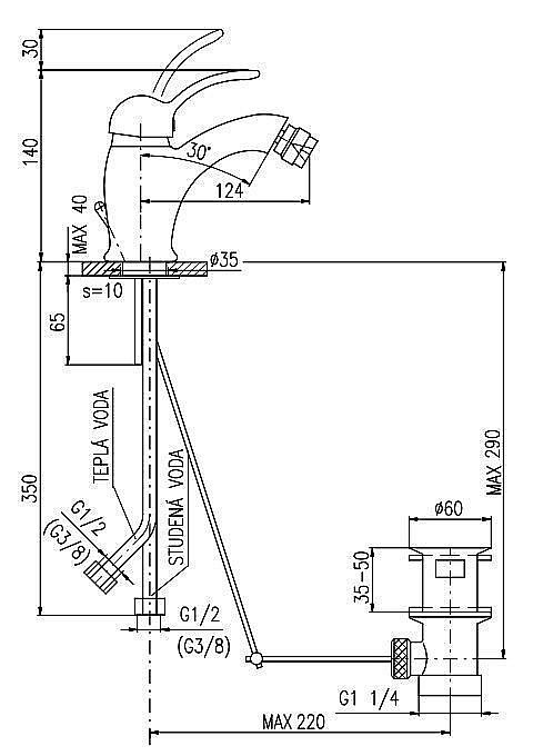 Смеситель для биде RAV-Slezak LABE L045.5KZ золото купить в интернет-магазине сантехники Sanbest