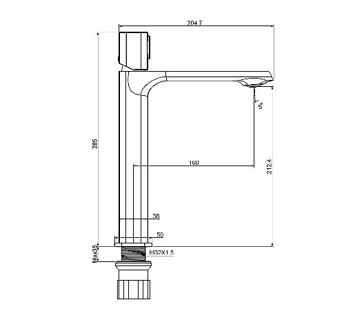Смеситель для раковины Creavit Alfa AL6500S черный матовый купить в интернет-магазине сантехники Sanbest