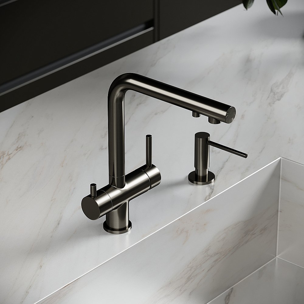 Смеситель для кухни Sancos Foster SC4014GG вороненая сталь купить в интернет-магазине сантехники Sanbest