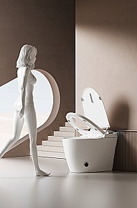 Унитаз напольный Ceruttispa ERSILIA Smart CT10616 с дистанционным управлением, безободковый, слив-торнадо, белый купить в интернет-магазине Sanbest