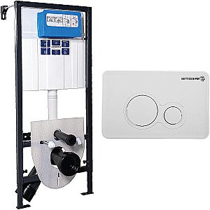 Инсталляция для унитаза Pestan Sava Fix Slim SET40006457 кнопка белая глянцевая купить в интернет-магазине сантехники Sanbest