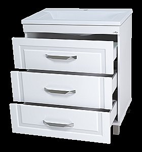 Тумба с раковиной Misty Терра - 70 П-Тер01070-0113Я белая для ванной в интернет-магазине Sanbest