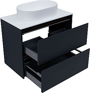 Тумба с раковиной Allen Brau Activity 80 1.34004.AM антрацит матовый/черный брашированный для ванной в интернет-магазине Sanbest