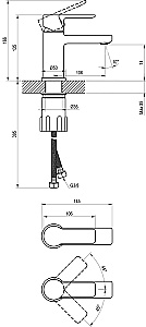 Смеситель для раковины Ravak Solar SL 012.20BLM X070488 черный матовый купить в интернет-магазине сантехники Sanbest