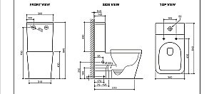 Унитаз Black&White UNIVERSE W-7703 белый, безободковый, с бачком купить в интернет-магазине Sanbest