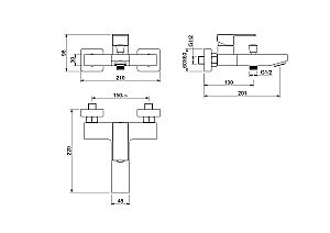 Смеситель для ванны Aquatek Либра AQ1640MB черный матовый купить в интернет-магазине сантехники Sanbest