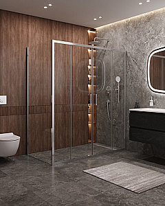 Душевой уголок Cezares MOLVENO 80х180 AH-2/1-180/80-C-Cr-IV стекло прозрачное/профиль хром купить в интернет-магазине Sanbest