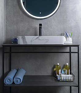 Раковина накладная Gid Geometrico 60 Mnc396C 54476 белый мрамор купить в интернет-магазине Sanbest