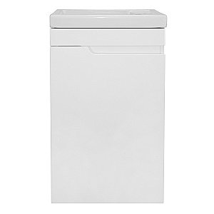 Тумба с раковиной подвесная Loranto KANTRI 45 раковина Фостер 45, белый глянец для ванной в интернет-магазине Sanbest