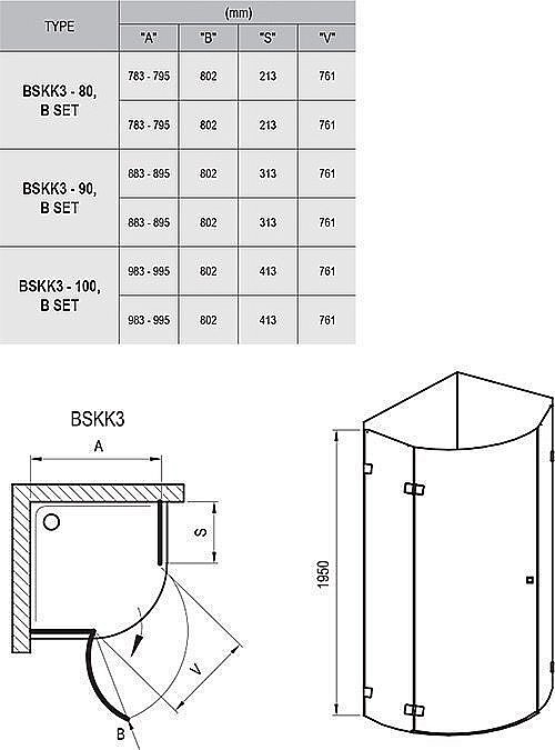 Душевой уголок Ravak Brilliant BSKK3 80x80 купить в интернет-магазине Sanbest