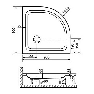 Душевой поддон RGW Acryl STYLE P 90х90 купить в интернет-магазине Sanbest