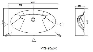 Раковина Vincea Caprise VCB-4CA100MWG белый матовый/серый матовый купить в интернет-магазине Sanbest