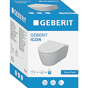 Унитаз подвесной Geberit iCon 2.0 503.045.00.1 безободковый, смыв торнадо, с крышкой микролифт, белый купить в интернет-магазине Sanbest