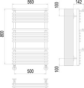Полотенцесушитель водяной Terminus Вента люкс П16 500х800 купить в интернет-магазине сантехники Sanbest
