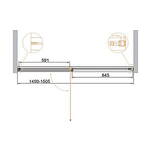 Душевая дверь Cezares URBAN-B-12-150-C-CR 150 стекло прозрачное/профиль хром купить в интернет-магазине Sanbest