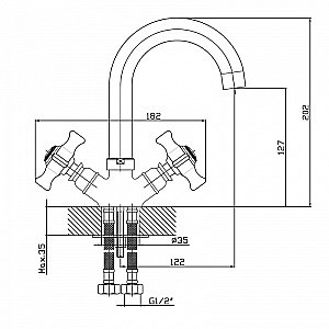 Смеситель для раковины Agger Retro-X A1701100 хром купить в интернет-магазине сантехники Sanbest