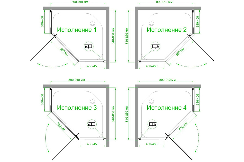 Душевой уголок Royal Bath TR RB9085TR-T-BL 85х90 прозрачное стекло/профиль черный купить в интернет-магазине Sanbest