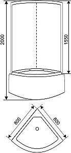 Душевой угол ARCUS AS-302-8 купить в интернет-магазине Sanbest