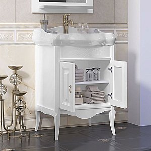 Тумба с раковиной Опадирис Лоренцо 60 белая матовая для ванной в интернет-магазине Sanbest