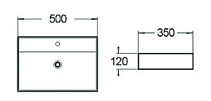 Раковина накладная SantiLine 50 SL-1001 белая купить в интернет-магазине Sanbest