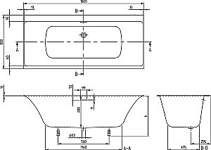 Ванна квариловая Villeroy&Boch Subway 3.0 UBQ180SBW2DV-01 180x80 альпийский белый купить в интернет-магазине Sanbest