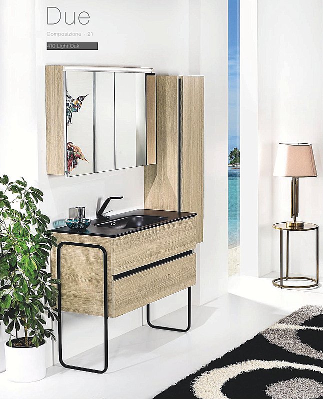 Зеркальный шкаф Armadi Art Vallessi дуб светлый фактурный 80 купить в интернет-магазине сантехники Sanbest