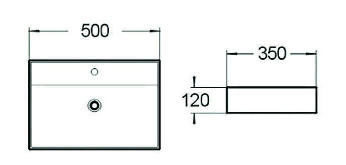 Раковина накладная SantiLine 50 SL-1001 белая купить в интернет-магазине Sanbest