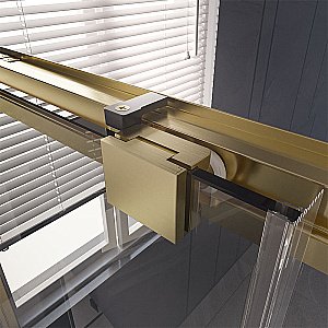 Душевая дверь Veconi Premium Trento PTD30-G-140-01-C4 прозрачная/профиль Брашированное золото брашированное купить в интернет-магазине Sanbest