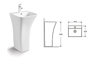 Раковина напольная Ceramalux N 44,5 G-315 белая купить в интернет-магазине Sanbest
