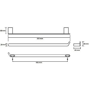 Полотенцедержатель Bemeta Organic 157104361 хром купить в интернет-магазине сантехники Sanbest
