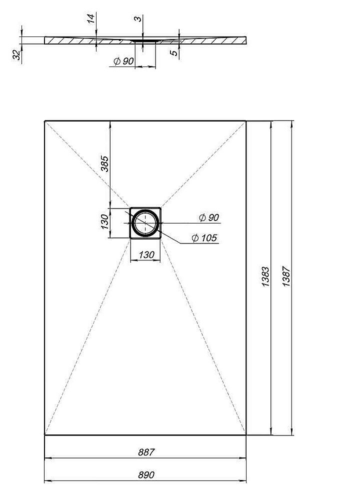Душевой поддон Aquanet Pleasure 140x90 белый купить в интернет-магазине Sanbest
