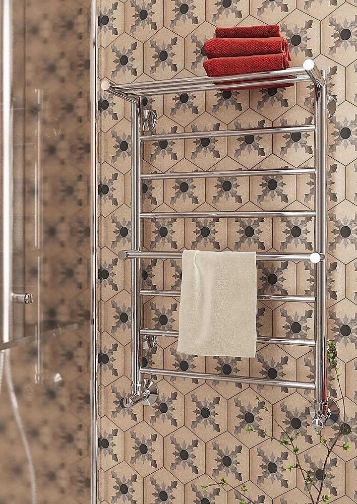 Полотенцесушитель водяной Terminus Анкона П8 500x801 с полкой купить в интернет-магазине сантехники Sanbest