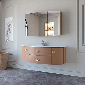 Тумба с раковиной Caprigo Legato 140 2 ящика/раковина стекло бланж для ванной в интернет-магазине Sanbest